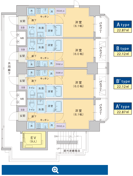Bタイプ22.12㎡